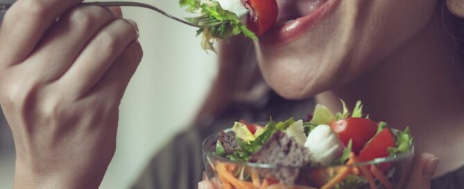 Women eating a salad